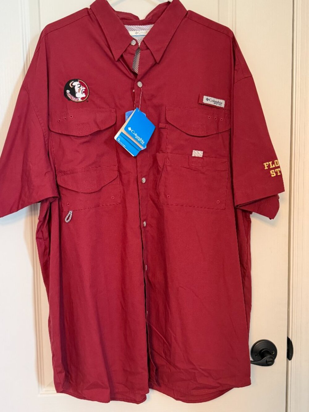 Men's Columbia Garnet Florida State Seminoles Bonehead Button-Up Shirt - Size XL